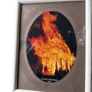 Vintage Texas A&M 8x10 Framed Photo 94 College Station Aggie Bonfire TAMU